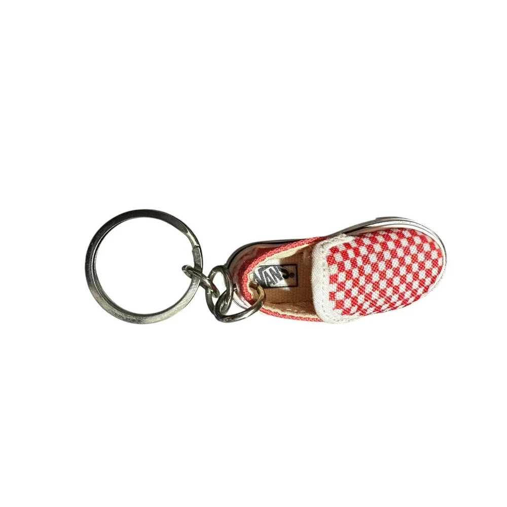 Mini Vans Classic Old Skool Shoe Keychain Checkerboard Red/White